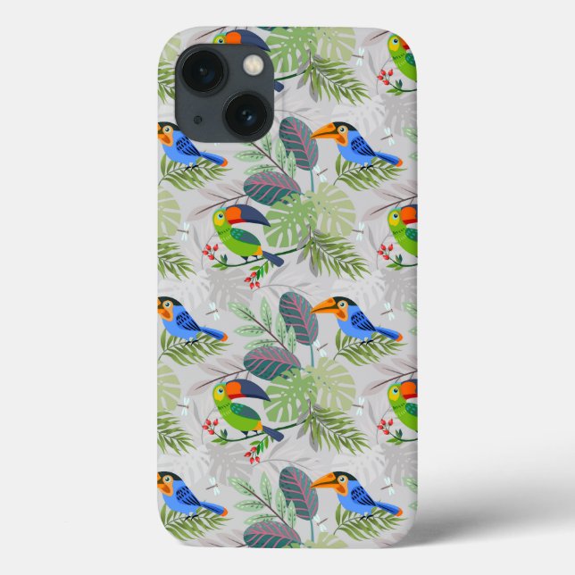 Coques Case-Mate iPhone Oiseau Toucan mignon, Motif de tous les jours, Aqu (Verso)