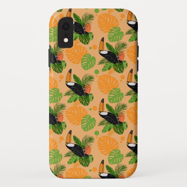 Coques Case-Mate iPhone Oiseau tropical Toucan Motif sans couture (Dos)