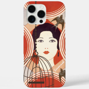 Coques iPhone 16 Pro Max Oiseau vintage féminin Cage à oiseaux Amour