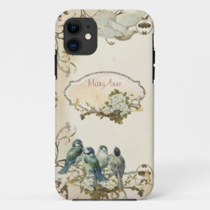 Coque Case-Mate iPhone Oiseaux boisés enchantés Dove Swirl Personnalisé