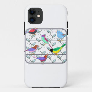 Coques Pour iPhone Oiseaux colorés lumineux sur un treillis