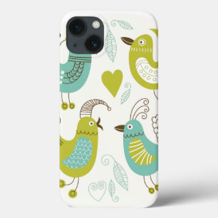 Etui iPhone 13 oiseaux de bande dessinée de cate