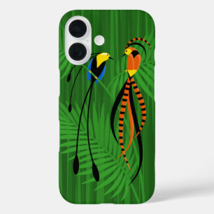 Coque Pour iPhone 16 Oiseaux de Paradis aux Couleurs Vives