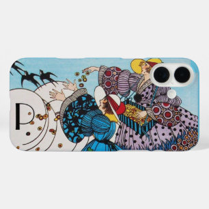 COQUE POUR iPhone 16 PLUS OISEAUX DE PRINTEMPS / MONOGRAMME DE CONCEPTEUR DE