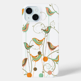 Coque Case-Mate iPhone Oiseaux d'été d'Orange Whimsical Moderne