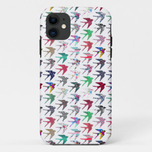 Case-Mate iPhone Case Oiseaux d'hirondelle blancs colorés motif