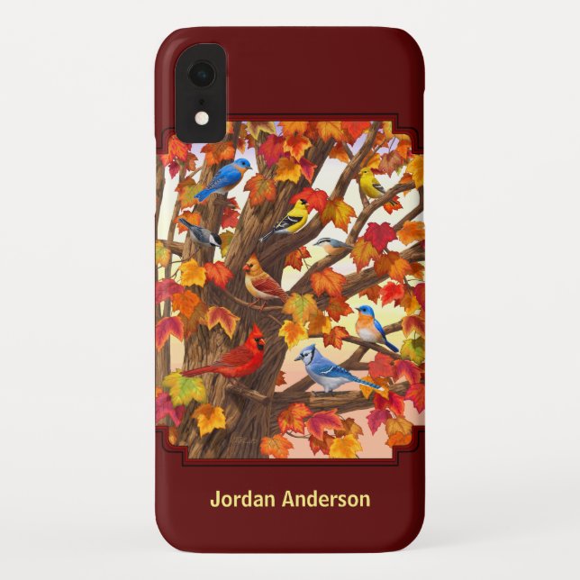 Coques Case-Mate iPhone Oiseaux en automne Maple Tree Red (Dos)