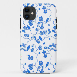 Case-Mate iPhone Case Oiseaux en fleurs de cerisiers Bleu Imprimer