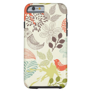 Coque Tough iPhone 6 oiseaux et fleurs