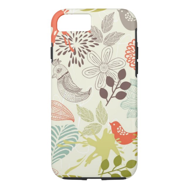 Coques Case-Mate iPhone oiseaux et fleurs (Dos)