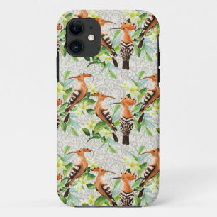 Coque iPhone 11 Oiseaux exotiques sur la dentelle