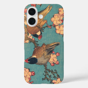 Coque Pour iPhone 16 Oiseaux Fleurs Hokusai Art Japonais