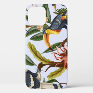 Case-Mate iPhone Case Oiseaux & Fleurs : Motif Vintage tropical.