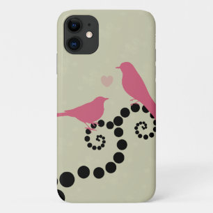 Coque Case-Mate iPhone Oiseaux Roses, Oiseaux Sur L'Arbre, Points, Coeurs