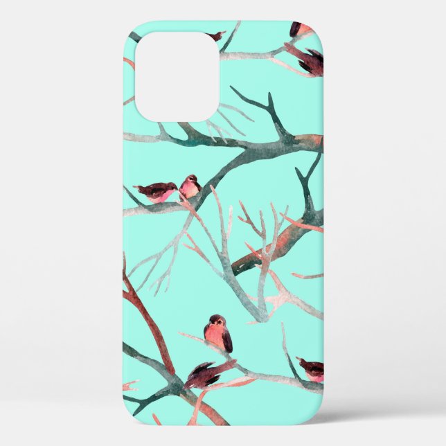 Coques Case-Mate iPhone Oiseaux sur les branches de l'arbre aquarelle pein (Verso)