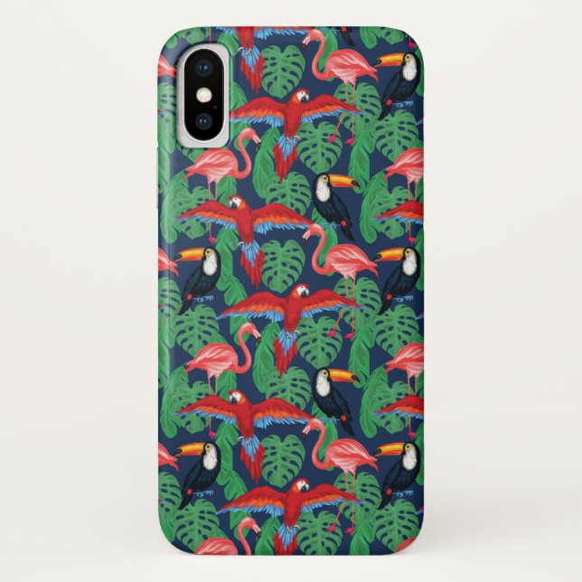 Coques Case-Mate iPhone Oiseaux tropicaux dans des couleurs lumineuses (Dos)