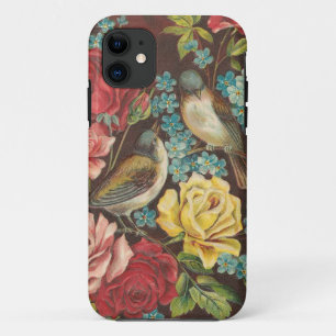 Coques Pour iPhone Oiseaux vintages et fleurs
