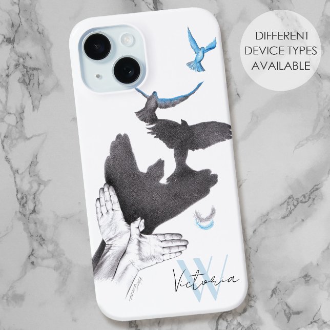 Coques Case-Mate iPhone Oiseaux volants Illusion de l'ombre à la main Élég (Créateur téléchargé)