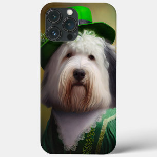 Case-Mate iPhone Case Old English Sheepdog en tenue de la Saint-Patrick