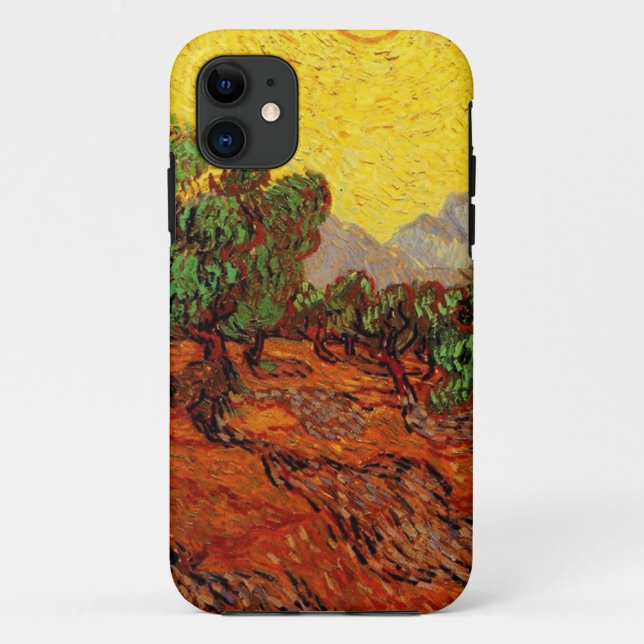 Coques Case-Mate iPhone Olive Trees with Yellow Sky and Sun (Dos)