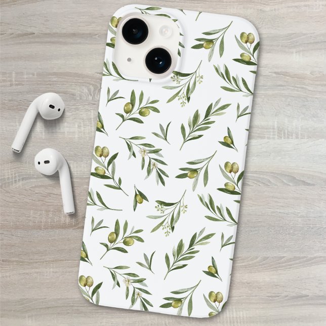 Coques Case-Mate iPhone Olives aquarelle vert sauge (Créateur téléchargé)