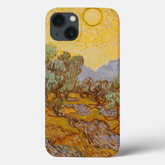 Coques Case-Mate iPhone Oliviers de Van Gogh Ciel Soleil Jaune (Verso)