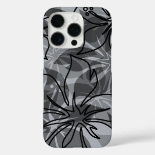 Coque iPhone 16 Pro Olowalu Hibiscus Hawaïen Camo Grey