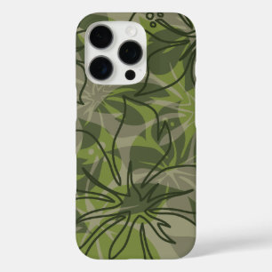 Coque iPhone 16 Pro Olowalu Hibiscus Hawaïen Camo Olive