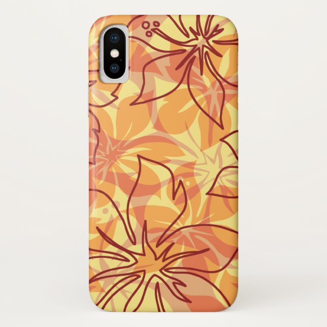 Coques Case-Mate iPhone Olowalu Hibiscus Hawaïen Camo Papaya (Dos)
