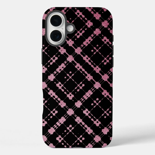 Coques Case-Mate iPhone Ombra plaquée moderne rose et noir (Verso)