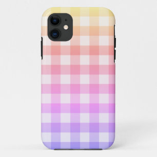 Case-Mate iPhone Case ombré arc-en-ciel & blanc Plaid En vichy jolie