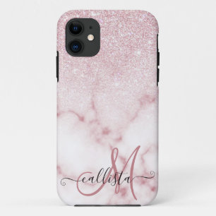 Case-Mate iPhone Case Ombre de marbre de marbre rose rose brillant