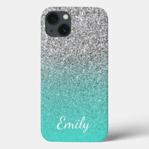 Case-Mate iPhone Case Ombre de Parties scintillant personnalisée Turquoi