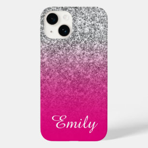 Coque Case-Mate iPhone Ombre de Parties scintillant rose et argent chaud