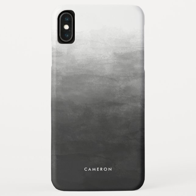 Coques Case-Mate iPhone Ombre moderne à dégradé noir personnalisé (Dos)