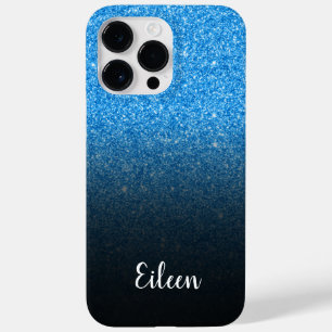 Coque Case-Mate iPhone Ombre noir pailleté bleu girly personnalisé