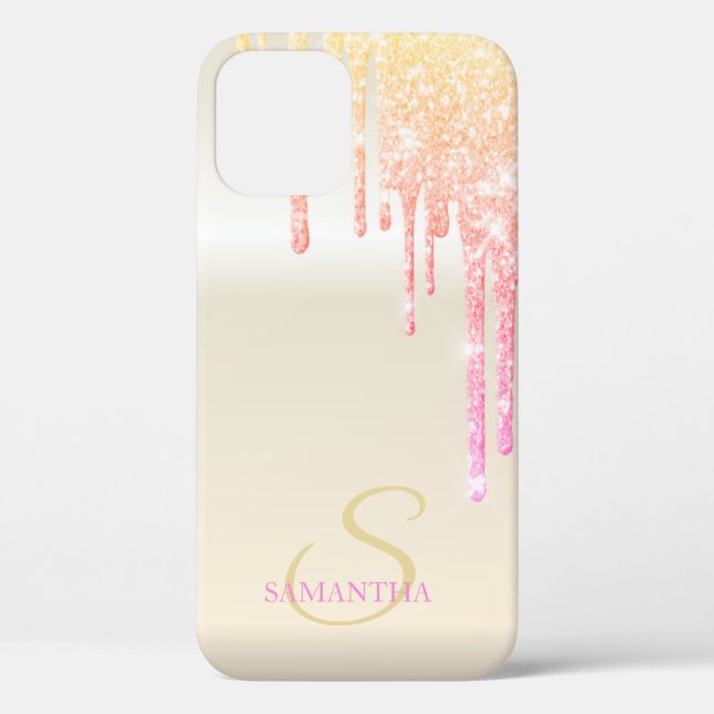 Coques Case-Mate iPhone Ombre Pailleté Elegant avec Gouttes de Glitter (Verso)