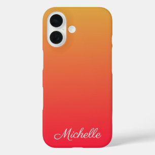 Coque Pour iPhone 16 Ombre rouge et jaune de flamme personnalisé