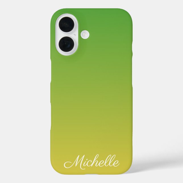 Coques Case-Mate iPhone Ombre vert et jaune personnalisé (Verso)