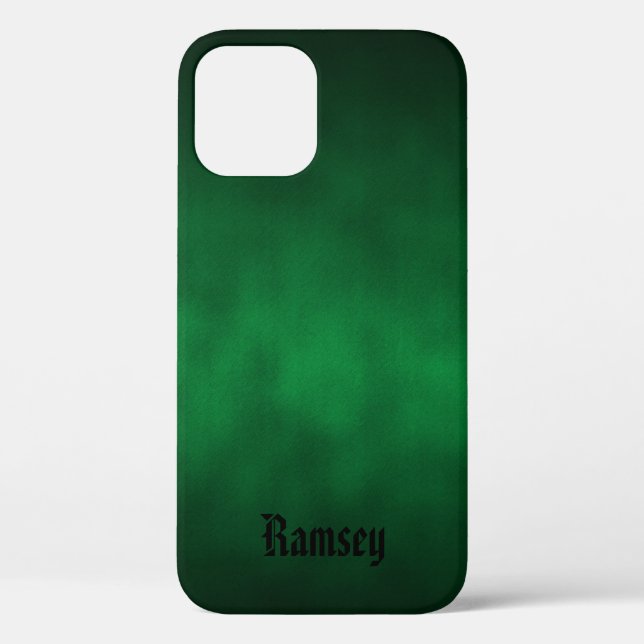 Coques Case-Mate iPhone Ombre Vert Gothique Art Avec Votre Nom (Verso)