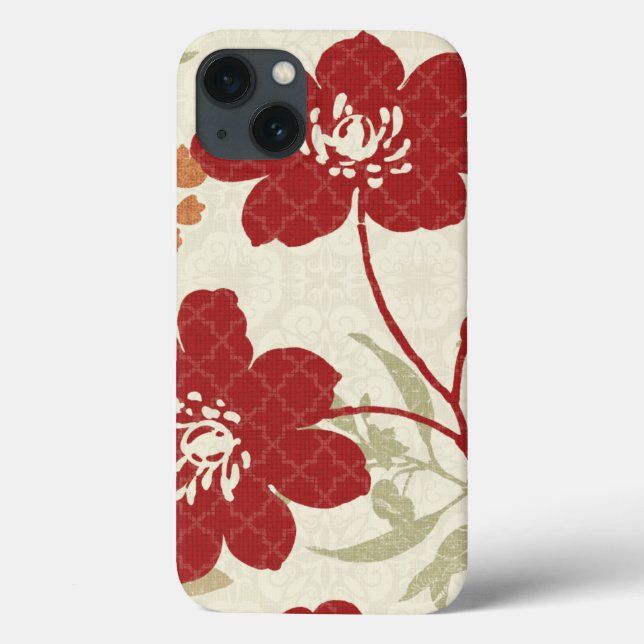 Coques Case-Mate iPhone Ombres florales en rouge et orange (Verso)