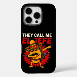 Coque iPhone 16 Pro On M'Appelle El Jefe Taco Funny Boss Cinco De Mayo