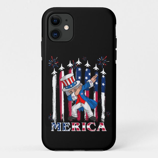 Coques Case-Mate iPhone Oncle patriotique Sam Dabbing 4 juillet (Dos)
