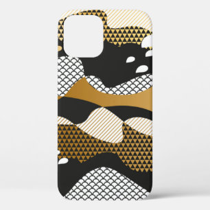 Case-Mate iPhone Case Ondes abstraites texturées géométriques en or méta