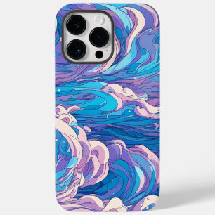 Coque Case-Mate iPhone Ondes bleues Anime, Esthétique des ondes bleues