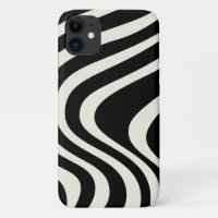 Ondes de style rétro noir et blanc