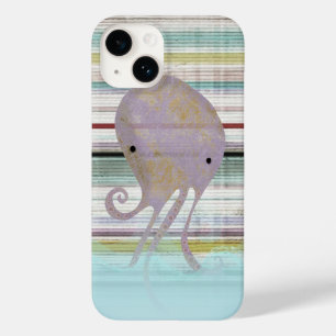 Coque Case-Mate iPhone Ondes d'imaginaire violet octopus coloré nageant