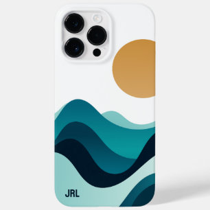 Coque Case-Mate iPhone Ondes d'océan Abstrait personnalisées Soleil Minim