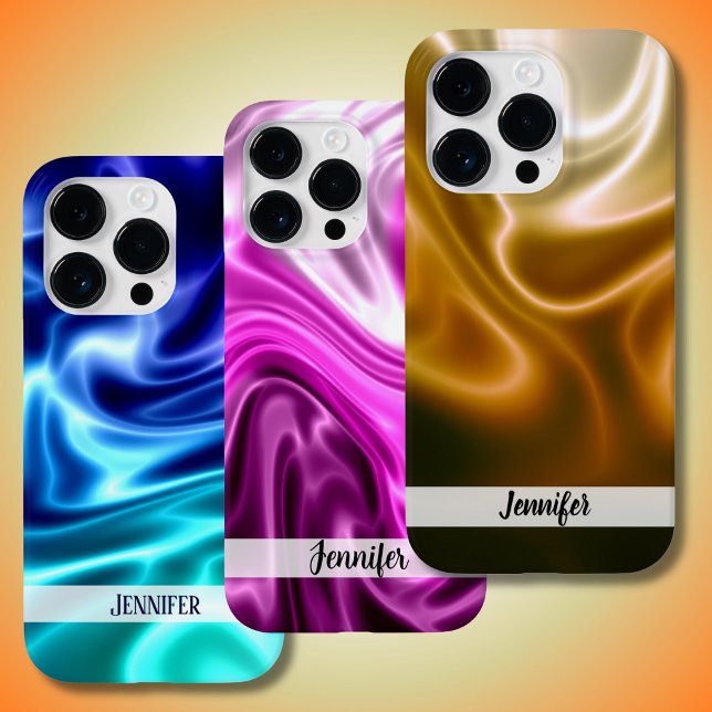 Coques Case-Mate iPhone Ondes dorées de soie (Créateur téléchargé)