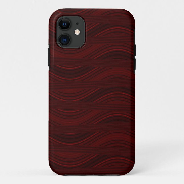 Coques Case-Mate iPhone Ondes et rayures rouges et noires (Dos)